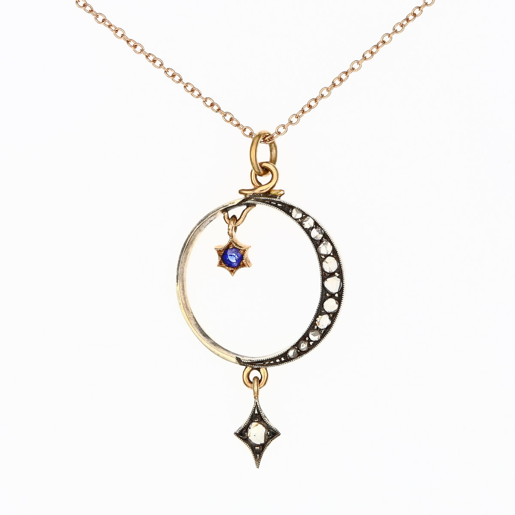 Stefano Zanini pendant made of gold silver diamonds and sapphires