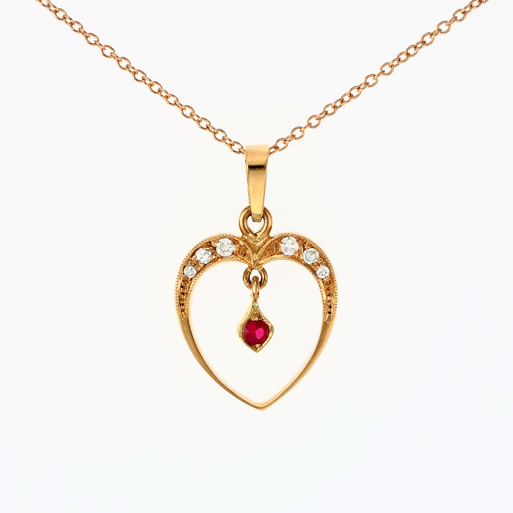 Stefano Zanini pendant made of gold diamonds and ruby