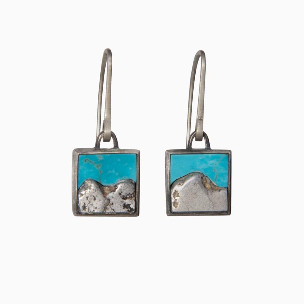 Earrings / Silver, Aluminium, Turquoise
